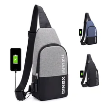 Мужской умный рюкзак с зарядкой через usb, водонепроницаемые сумки на одно плечо, Мужская Противоугонная нагрудная сумка, сумка для отдыха, мессенджеры, школьная сумка, рюкзак
