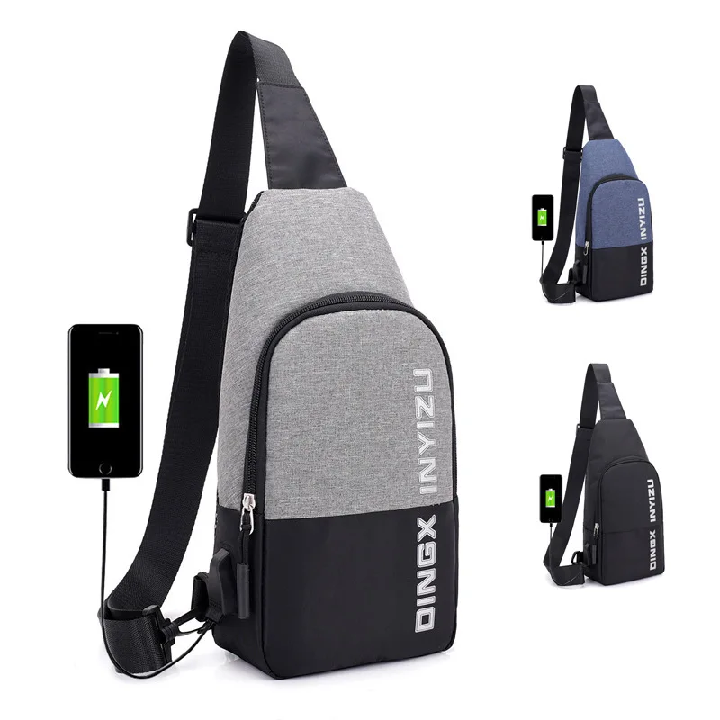 

Man USB Charging Smart Backpack Waterproof Single Shoulder Bags Male Antitheft Chest Bag Leisure Messengers School Bag Bagpack