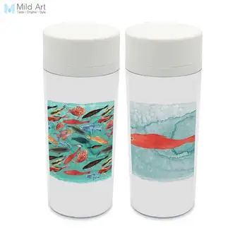 

Plastic Insulated Minimalist Watercolor Fish Sea Kids Water Bottle 300ml Art Gift BPA Free Personalized Cartoon Animal Drinkware