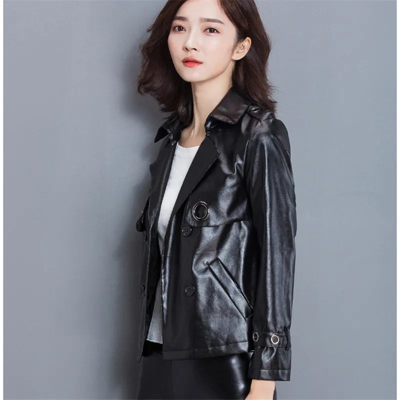 Coats Women Jacket Size Army Green Leather Style Motor Bomber Jaqueta Pu Plus Feminina Korean Short 1nq1t4x7