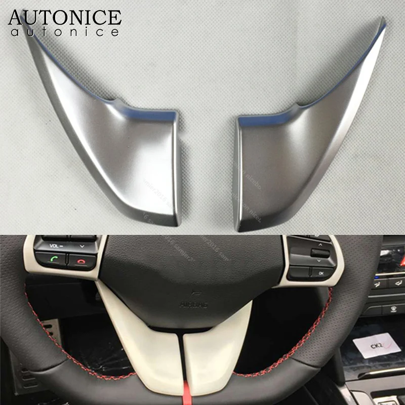 

fit for HYUNDAI Elantra 2pc chrome Interior Steering Wheel Cover trim 2017-2018