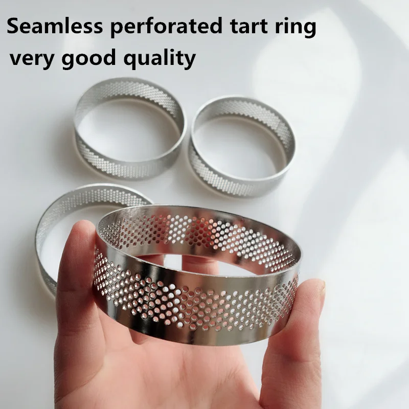 Z 7cm Stainless Steel Perforated Tart Ring Shell Pan Mousse Pie Quiche