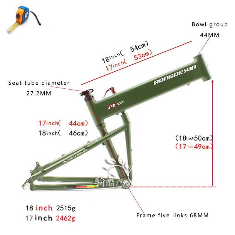 Sale BMX folding frame 26/27.5/29 inch folding mountain bike frame portable Hummer folding frame 3