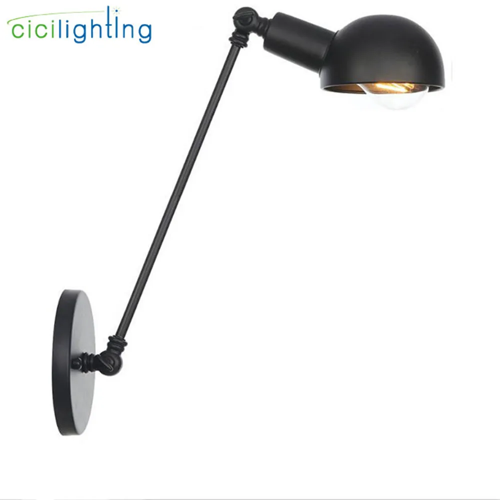 Ретро стиль L20/L30/L40cm черный двойной длинная рука качели робот Бра фонари Винтаж