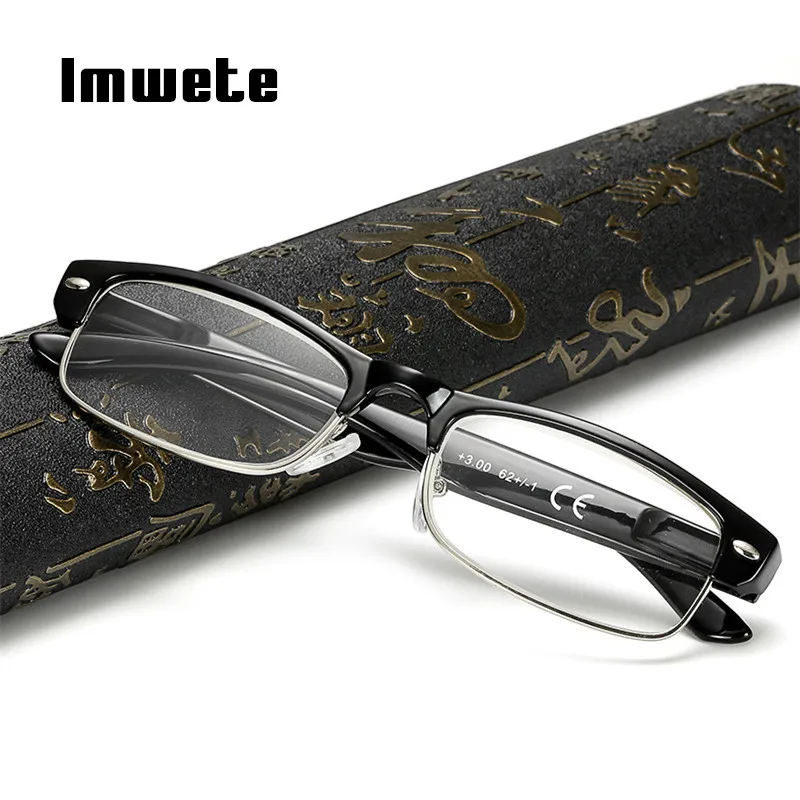 

Imwete Women Small Rectangle Half Frame Reading Glasses Men Resin Lens Presbyopic Glasses for Reading 1.0 1.5 2.0 2.5 3.0 4.0