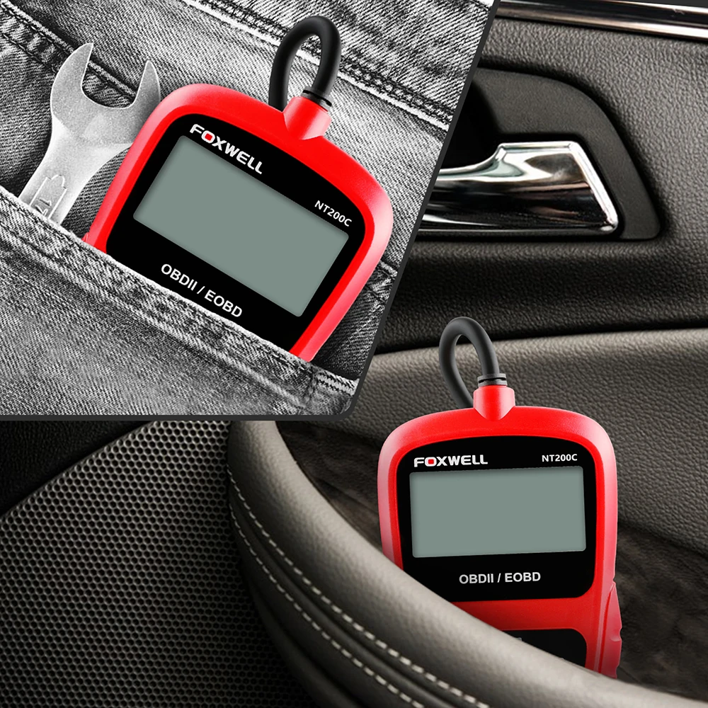 Автомобильный сканер FOXWELL NT200C OBD2 OBDII считыватель кодов двигателя датчик стоп