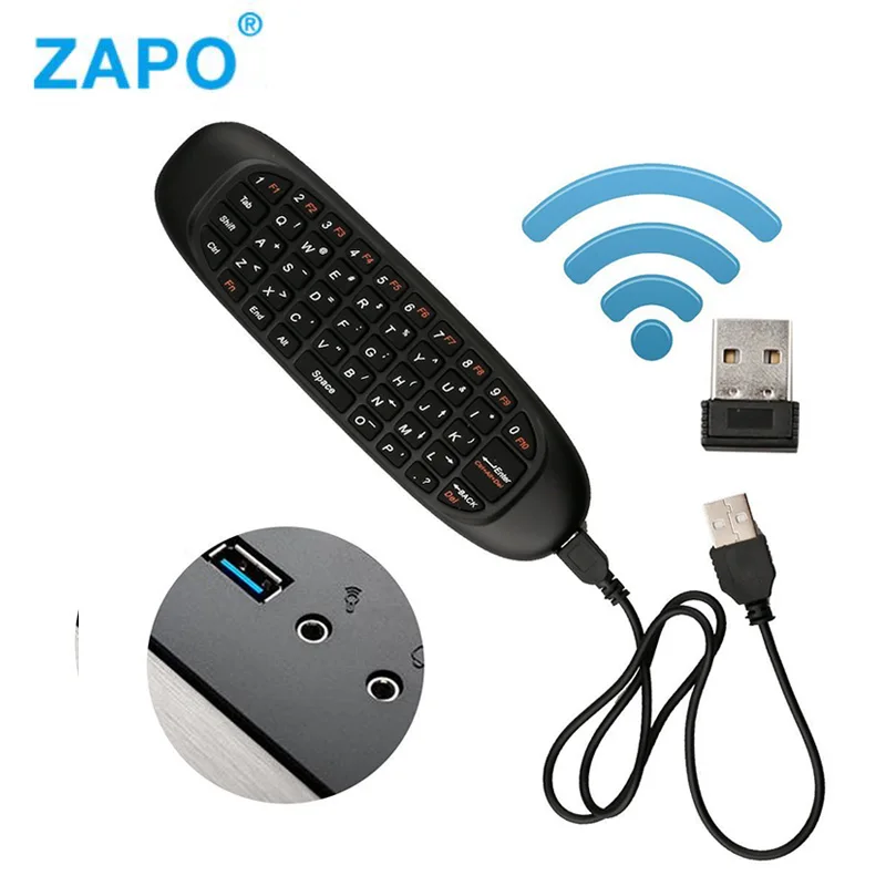 

2.4GHz Wireless Gyroscope Fly Air Mouse Game Keyboard Android Remote Controller Rechargeable Keyboard for Smart TV Box Laptop PC