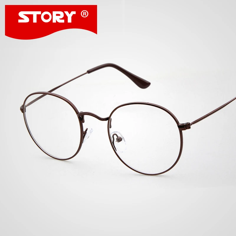 STORY Cute Style Vintage Eyewear Women Glasses Frame Round Thin Eyeglasses Frame Optical Frame Glasses Oculos