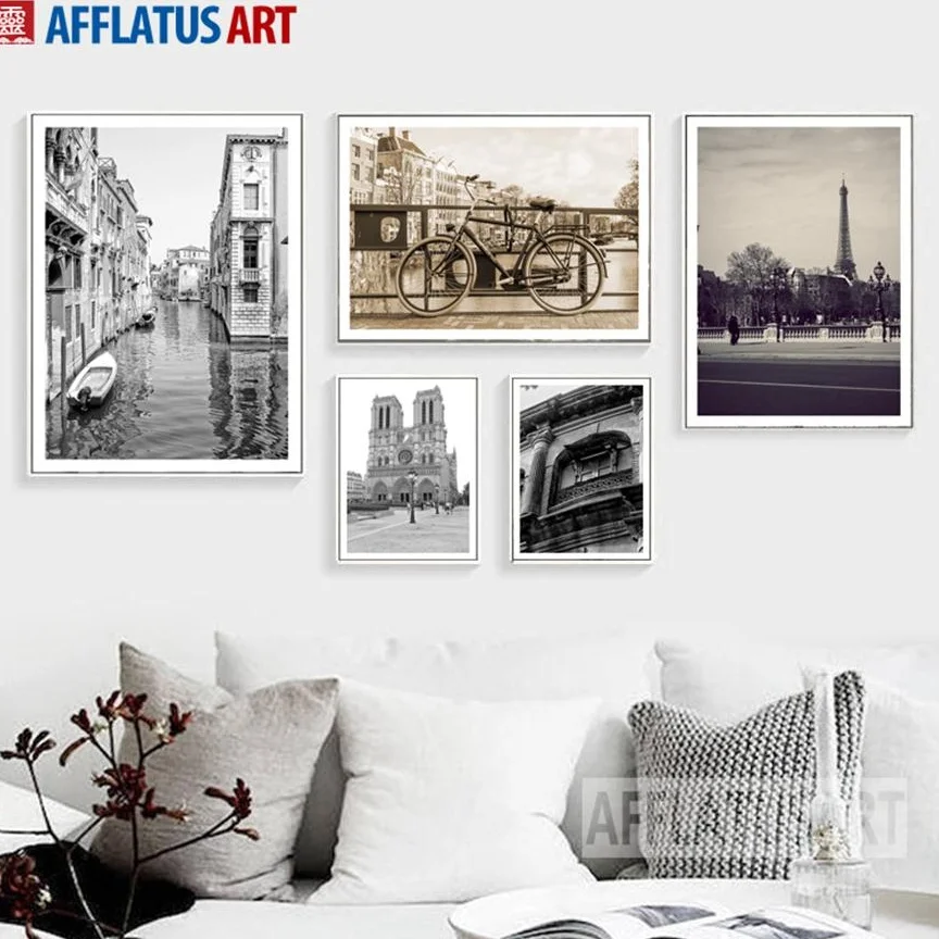 

Paris Venice Rome Building Landscape Wall Art Canvas Painting Nordic Posters And Prints Wall Pictures For Living Room Home Decor
