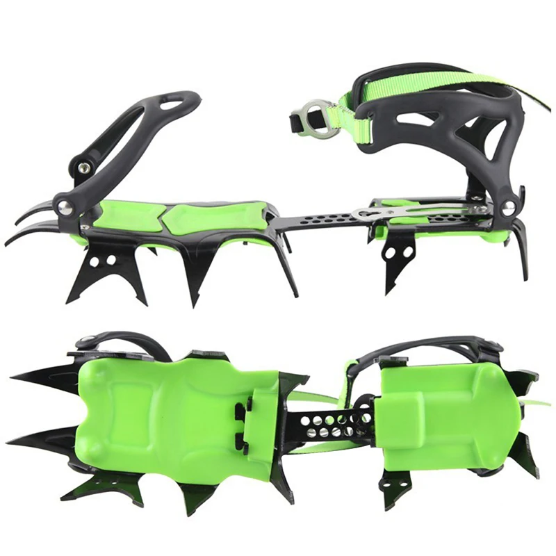 BRS 14 dientes Claws crampones zapatos antideslizante cubierta pinza de hielo exterior esquí hielo nieve escalada - 3