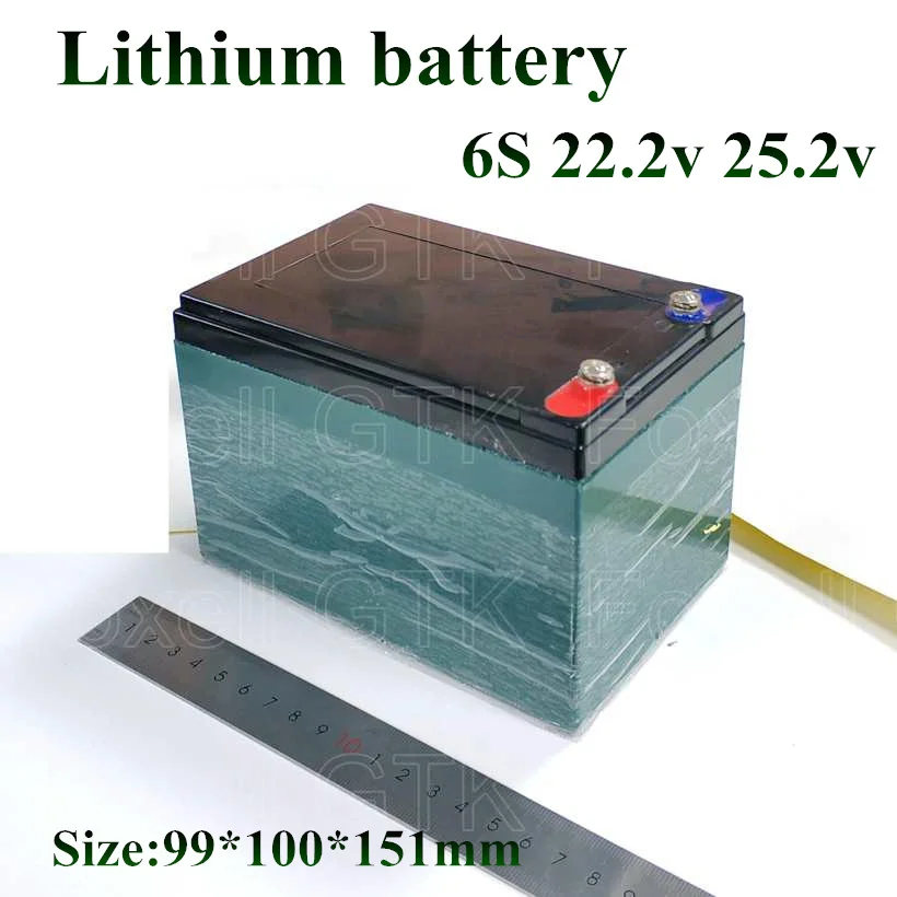 1pcs lithium 22.2v 10Ah battery 12Ah 14Ah 24v 15Ah 6s 22v 25.2v li-ion for DC power supply backup UPS battery storage + charger (3)