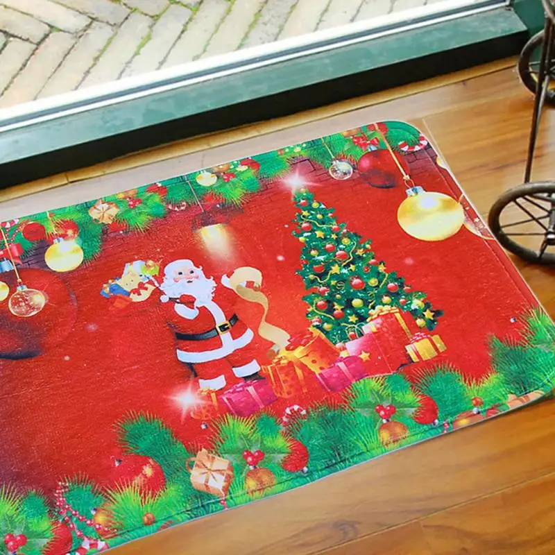 Горячая Дед Мороз Рождественская елка коврики коврик пол нескользящий ковер, украшение на Рождество