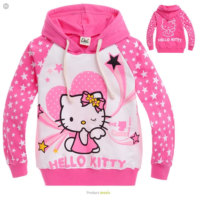 2017 Kids Hoodie Kitty KT Cat cartoon Minnie long-sleeved girls t-shirt casual sweater hoodie children’s clothing free shipping