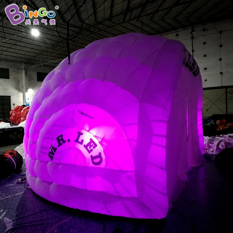  Advertising type LED lighting 5.5x4x3.5 m inflatable igloo tent for outdoor event customized canopy