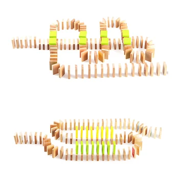 

100Pcs/lot Early Education Puzzle Cognitive Toys Wooden Domino Blocks figures food figures English domino blocks