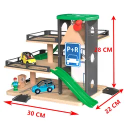 Автомобиль трек Лифты деревянный парковка Совместимость с Томас и Brio деревянный поезд трек Детские инерционные стороны раздвижные игрушки