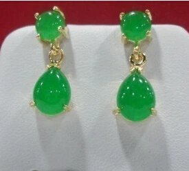 

Bridal jewelry free shipping hot sellNobility virgin Very chic trend Women's Pretty Tibet silver green jade Dangle earring