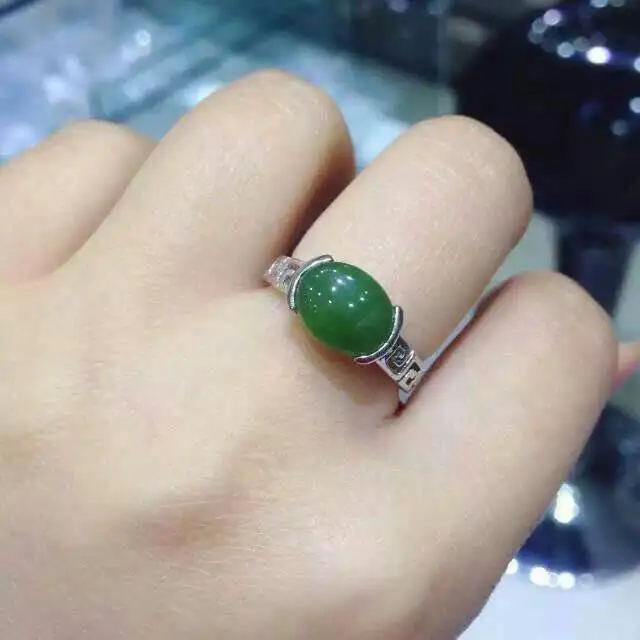 Natural green jasper gem Cincin batu permata Alam Cincin 