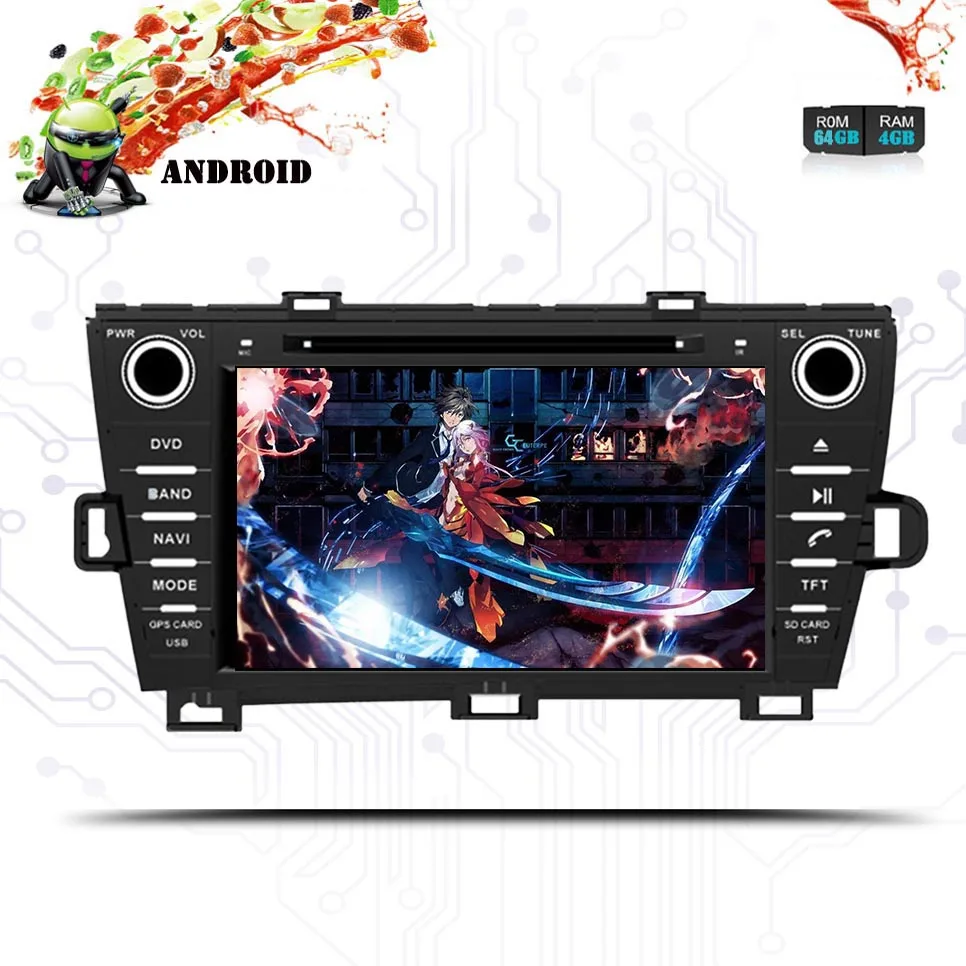 Discount Android 9.0 8Core 4G RAM 64G ROM Car DVD GPS For Toyota Prius 2009 2010 2011 2012 2013 WIFI Autoradio Multimedia Stereo Gps navi 0