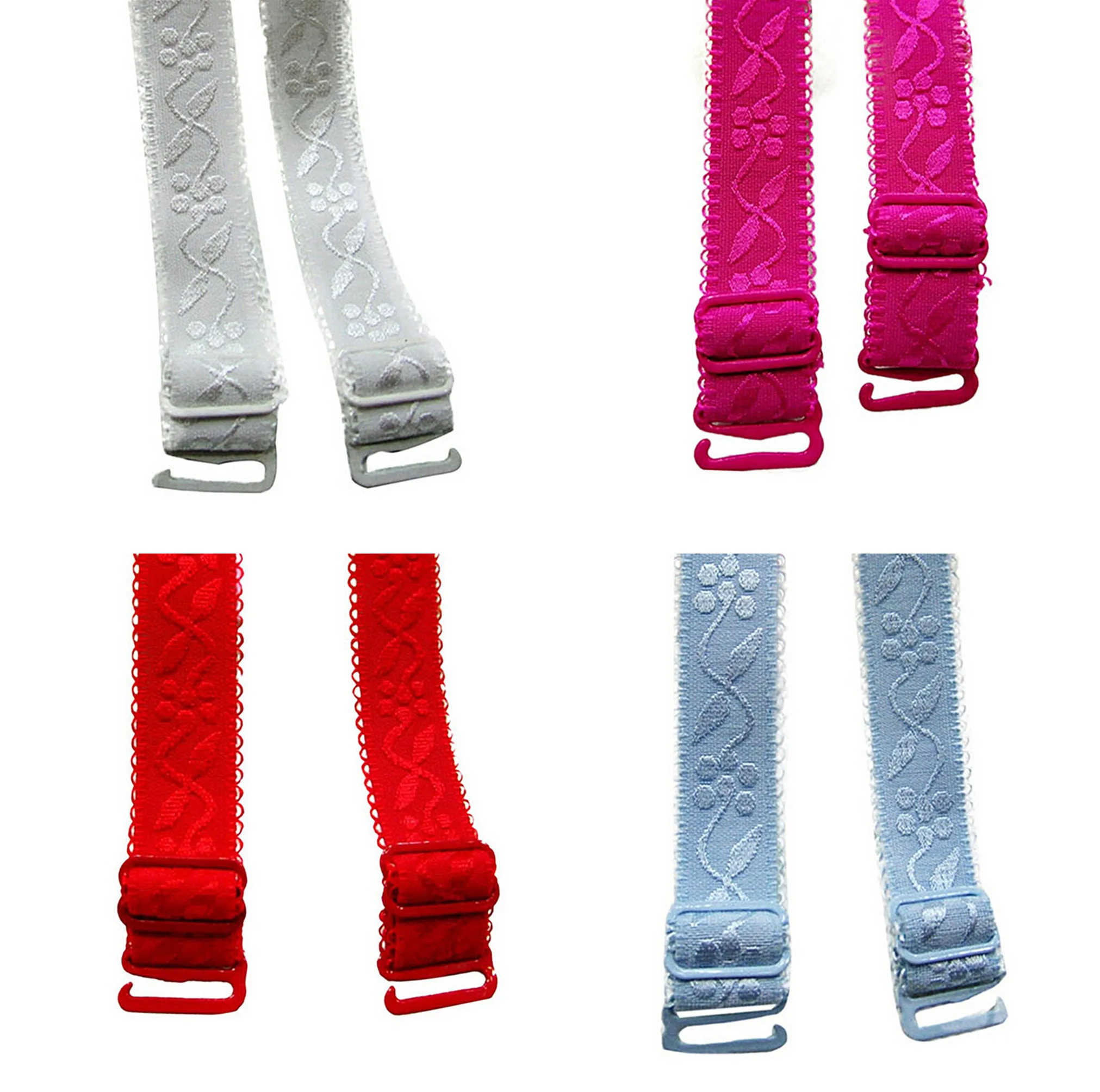 

1 Pair 34cm Slip Resistant Bra Straps Women Double Shoulder Elastic Bra Neon Color Elastic Bra Strap Multicolour Underwear