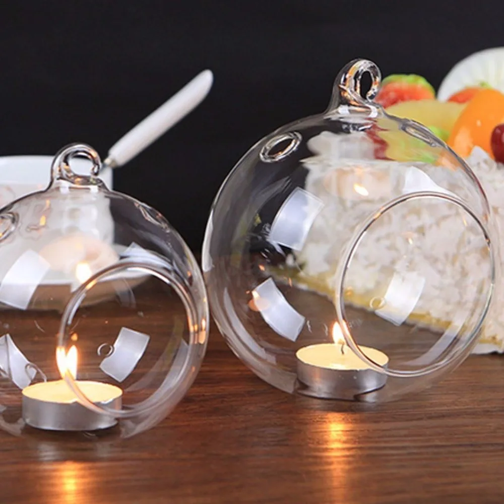 Hanging Candle Holder Glass Ball Candlestick Handcraft Mini Lights