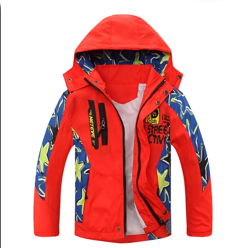 Spring Autumn Boy s Letter Printed Pattern Coats Children s Water Repellent Windproof Softshell Jackets Tops