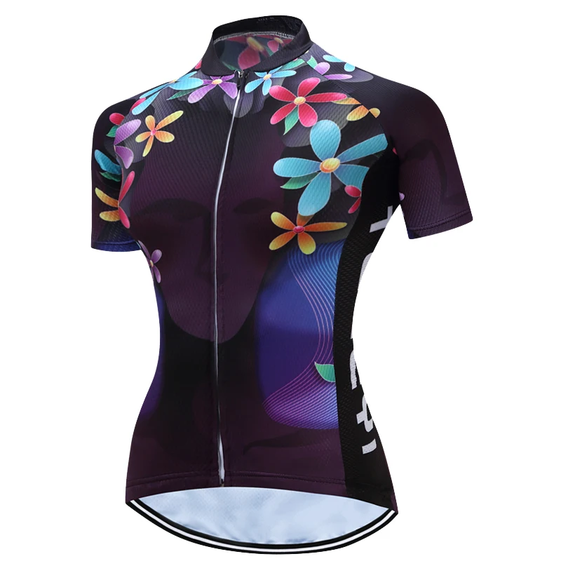 

TELEYI women Cycling Jersey Mountain Bike Cycling Clothing Bicycle Short Sleeve Tee Shirt Black Wolf Cycling Jersey Top White