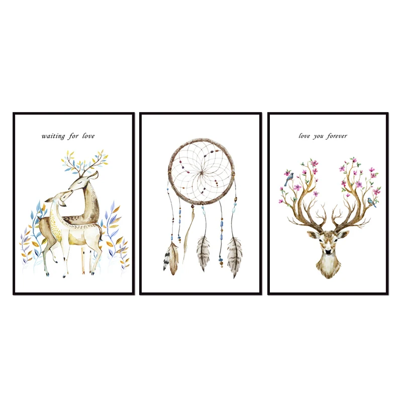 

Factory wholesale (No Framed) Modern Modern elk series Canvas Print On Canvas Printing Wall Pictures 12YM-A-622