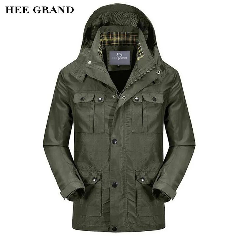 

HEE GRAND Men Casual Jackets 2018 New Fashion Turn-Down Collar Wide-waisted Spring Autumn Classic Overcoats MWJ2280