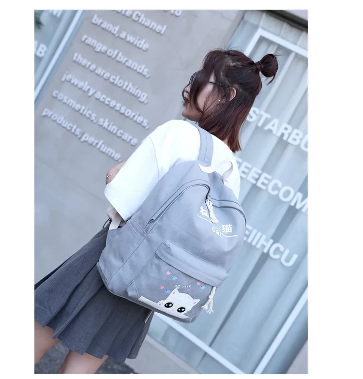 Школьные рюкзаки 4 шт./компл. школьная сумка в японском стиле для девочек-подростков для девочек Школьный рюкзак Сумки-холсты путешествия рюкзак Escolares Infantis