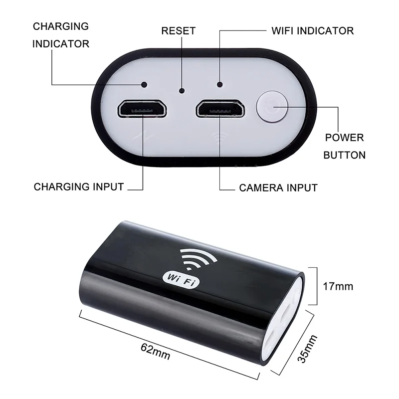 WI-FI эндоскоп Камера 8 мм объектив Мини Камера Водонепроницаемый HD720P Камера для Iphone IOS и Android Беспроводная Инспекционная камера эндоскопа