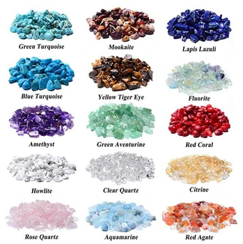 

Natural Chips Irregular 15 Color Assorted Box Set Loose Beads 7~8mm Crystal Energy Stone Healing Power (Plastic Box is Included)