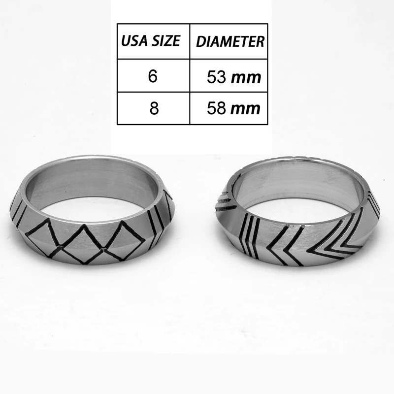 Mcllroy Sweden minimalism Boutique Vintage Jewelry Rings Stainless Steel Lattice Stripe Women Men's Couple Creative Ring