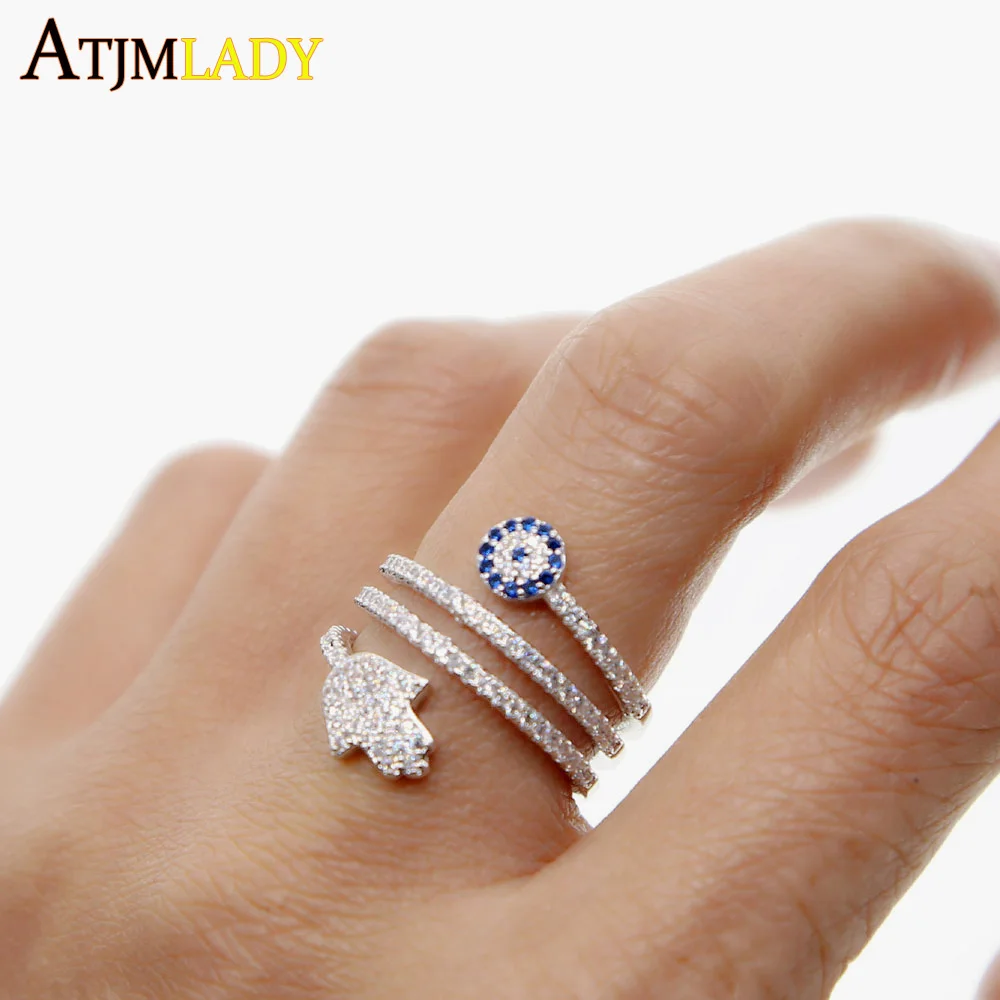 Новые высококачественные закрученные кольца Anillos с микрозакрепкой рука Hamsa Fatima
