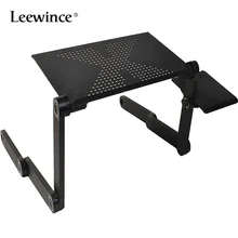 WFGOGO Computer Desks Portable Adjustable Foldable Laptop Notebook Lap PC Folding Desk Table Vented Stand Bed Tray 40 20 40cm 360 degrees rotation multipurpose movable laptop table anti slip height adjustable notebook computer desks