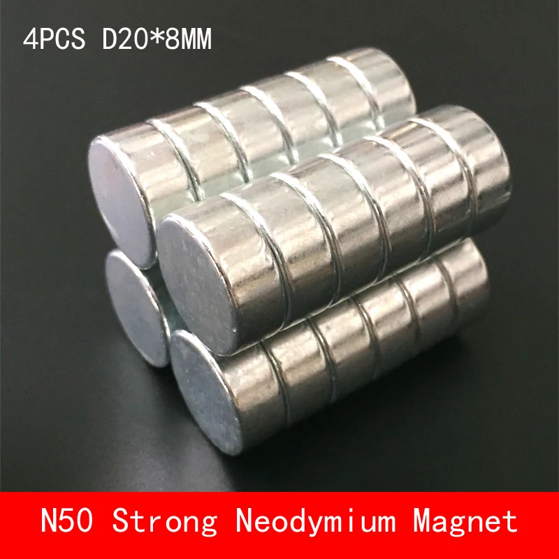 wholesale 4PCS D20*8mm N50 force neodymium round