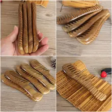 Антистатическая деревянная щетка, инструменты для укладки, утолщенные зеленые деревянные расчески для волос, макияж, массажер для головы,, подарок для здоровья