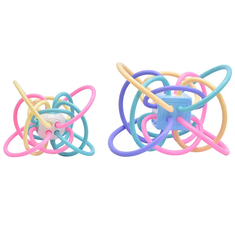 

Baby Teether Baby Molars Cultivate Perception Grinding Ball Baby Born Plastic Hand Bell Silicone Toothbrush for Fun Birth