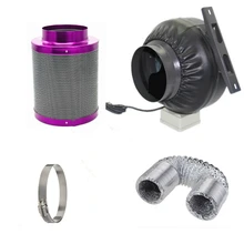 6 дюймов Встроенный Вытяжной вентилятор центробежный вентилятор для компьютера и воздушный фильтр с активированным углем воздуховод для комплексы плантаций Парниковый Сад центробежный воздухонагнетатель широкого спектра применения 110 V/230 V