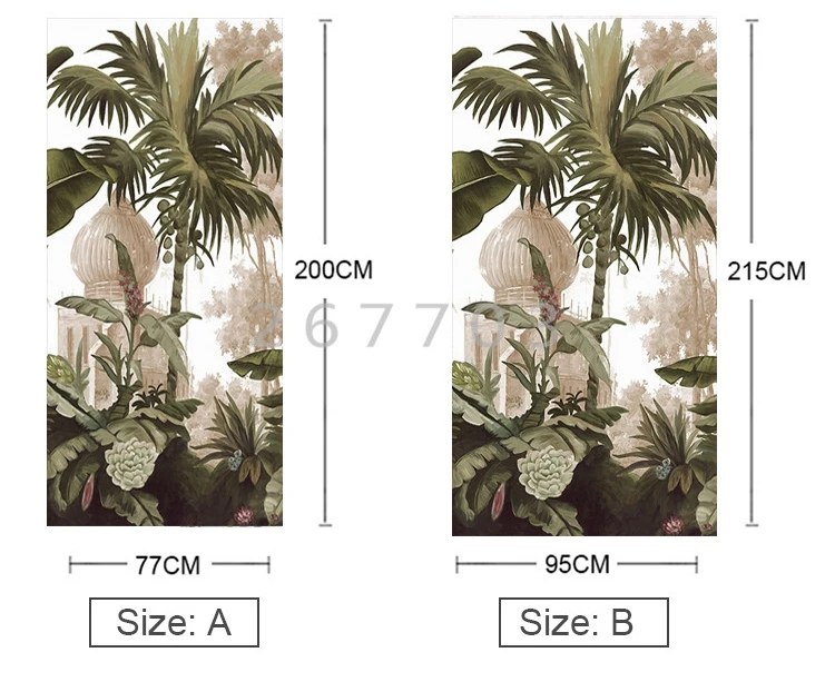 Европейский Винтаж тропические Листья 3D дверь стикер ПВХ самоклеющиеся гостиная украшение для двери стикер стены плакат-папиль де Parede 3D