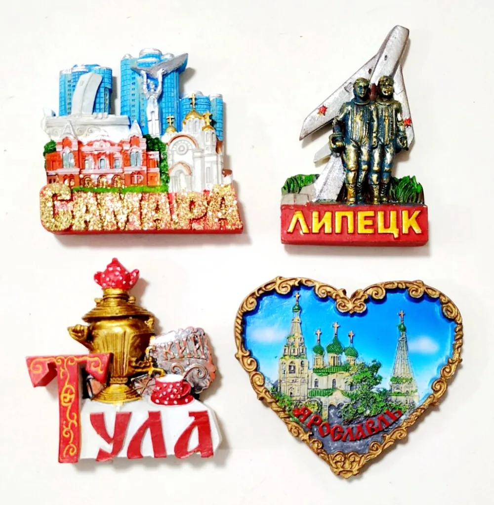

Hot Sale Handmade Painted Russia 3D Resin Fridge Magnets Tourism Souvenirs Refrigerator Magnetic Stickers Gift
