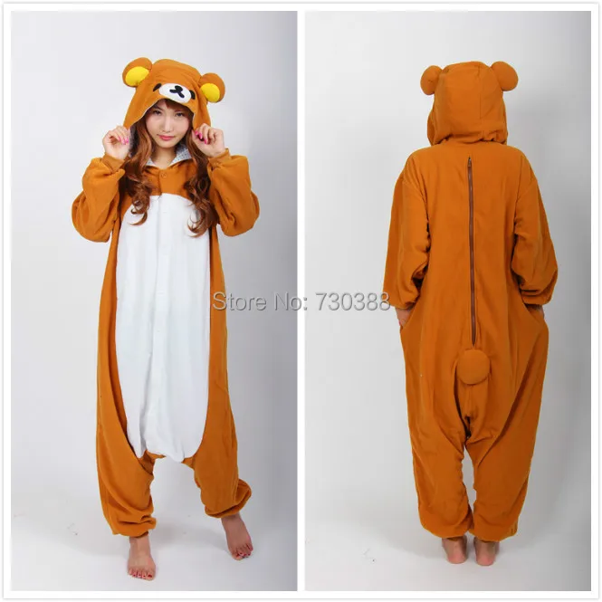 funny anime rilakkuma animal bear onesie for women men christmas pajamas funny