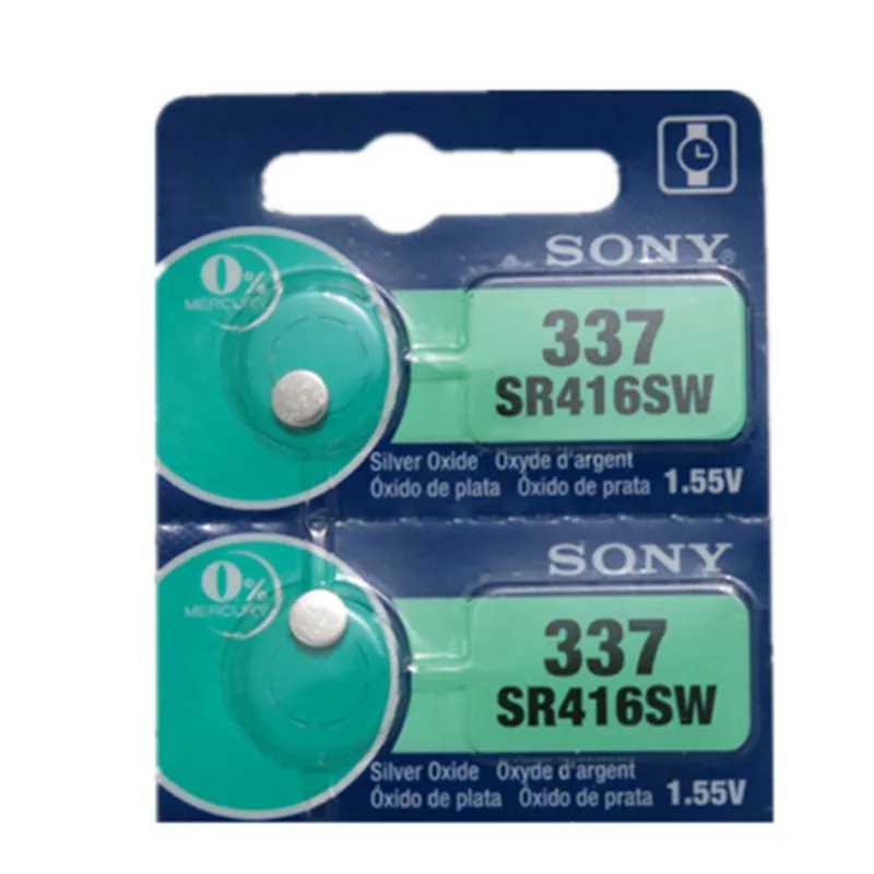 

2pc Sony 100% Original 337 SR416SW 1.55V Silver Oxide Watch Battery SR416SW 337 Button Coin Cell MADE IN JAPAN