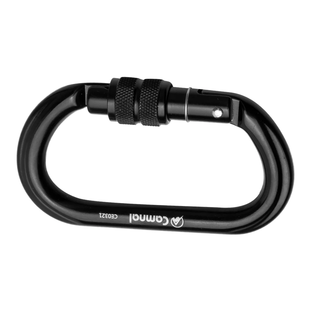 Black Screwgate 25KN алюминиевый карабин Блокировка скалолазание Пешие прогулки ворота на открытом воздухе альпинистское оборудование - Цвет: Black Screwgate