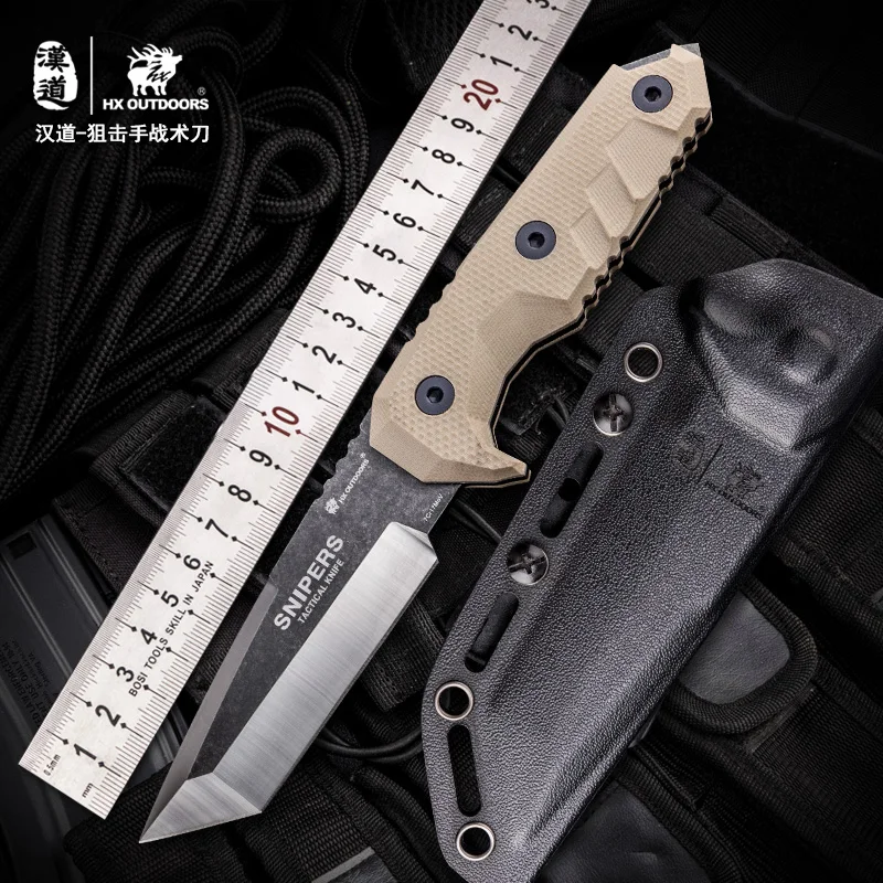Online HX al aire libre 7Cr17MoTactical cuchillos cuchillo supervivencia rescate herramientas cuchillos de caza la resistencia a la corrosión caza al aire libre T