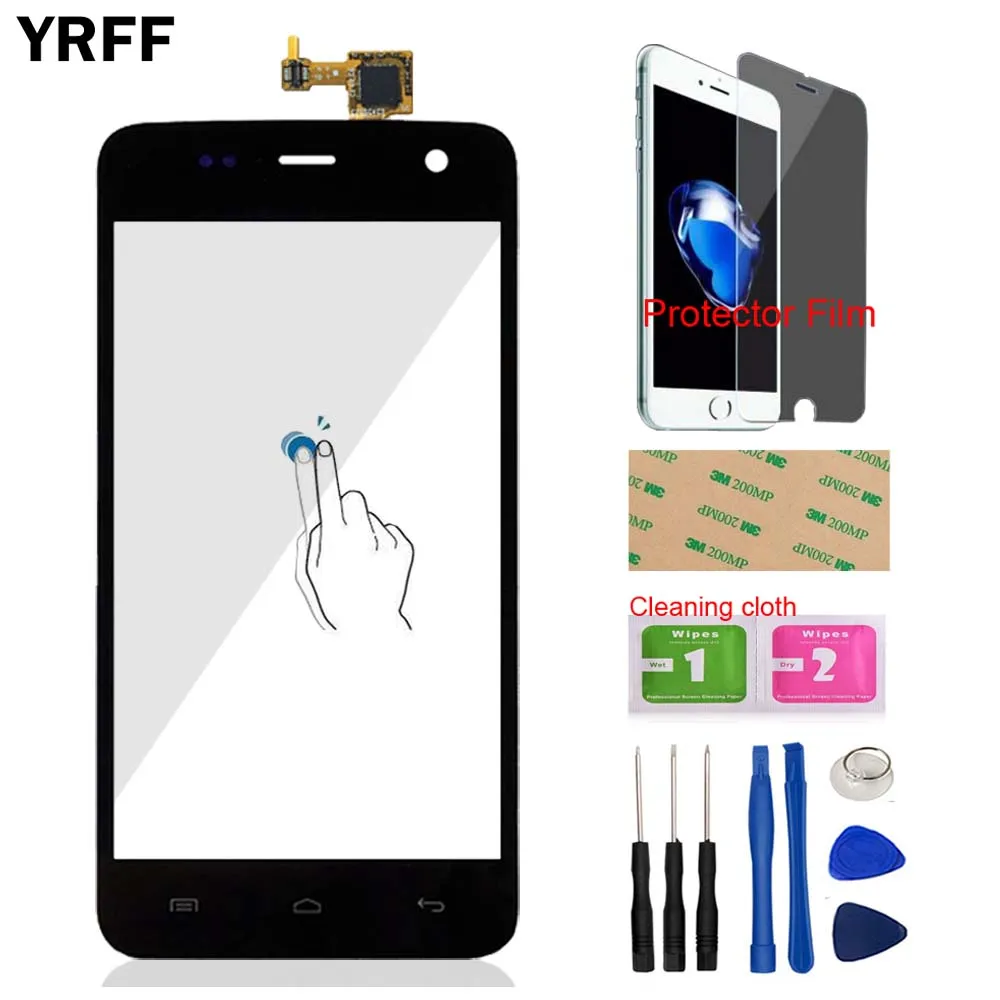 

YRFF 4.7'' Mobile Front Glass For Explay Vega Touch Screen Touch Digitizer Panel Glass Tools Free Protector Film Adhesive