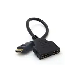 Hiperdeal HDMI 1 до 2 Разделение двойной сигнал адаптер Преобразование кабель для видео ТВ HD ТВ дропшиппинг Апрель 18