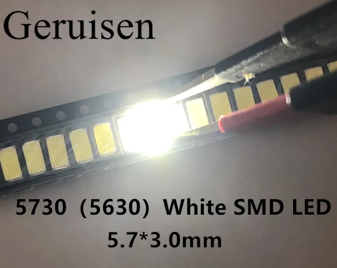 100 шт./5630/5730-CW/WW 0.5W-150Ma 50-55lm 6500K белый светильник SMD 5730 5630 Светодиодный 5730 диоды для подавления переходных скачков напряжения(3,2~ 3,4 V