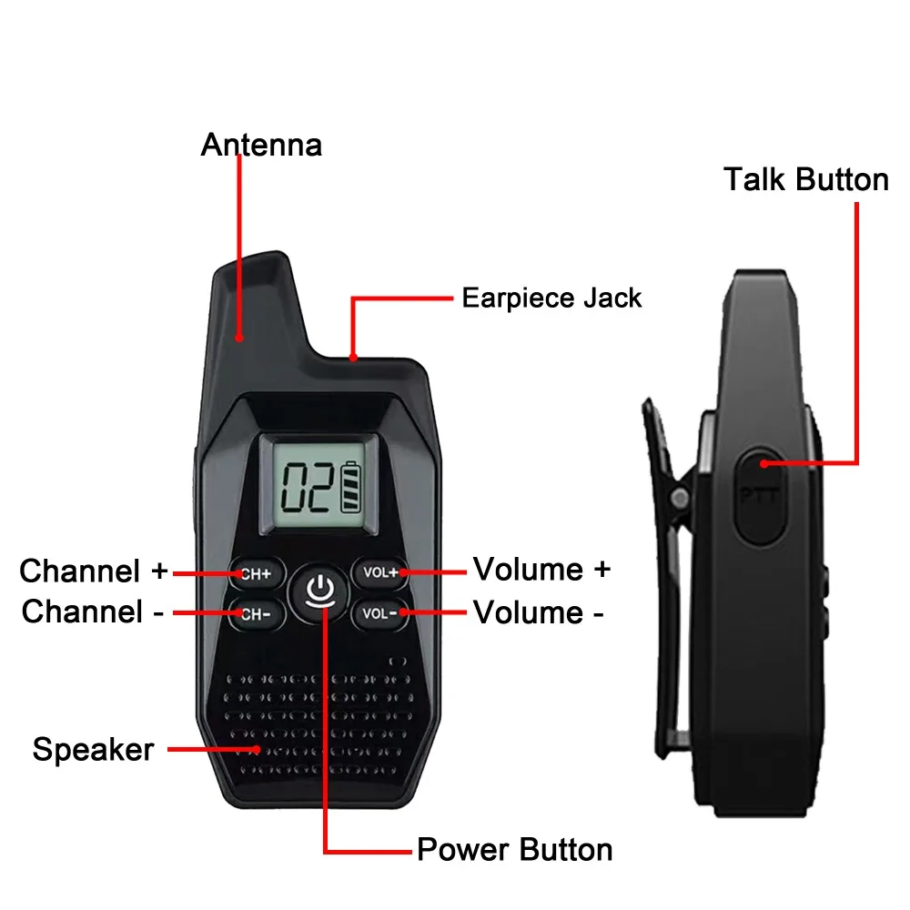 CallToU Беспроводной Мини Walkie Talkie 1,5 км Портативный легкий радио для ресторана/больницы/магазин/Семья встроенный Батарея WT01