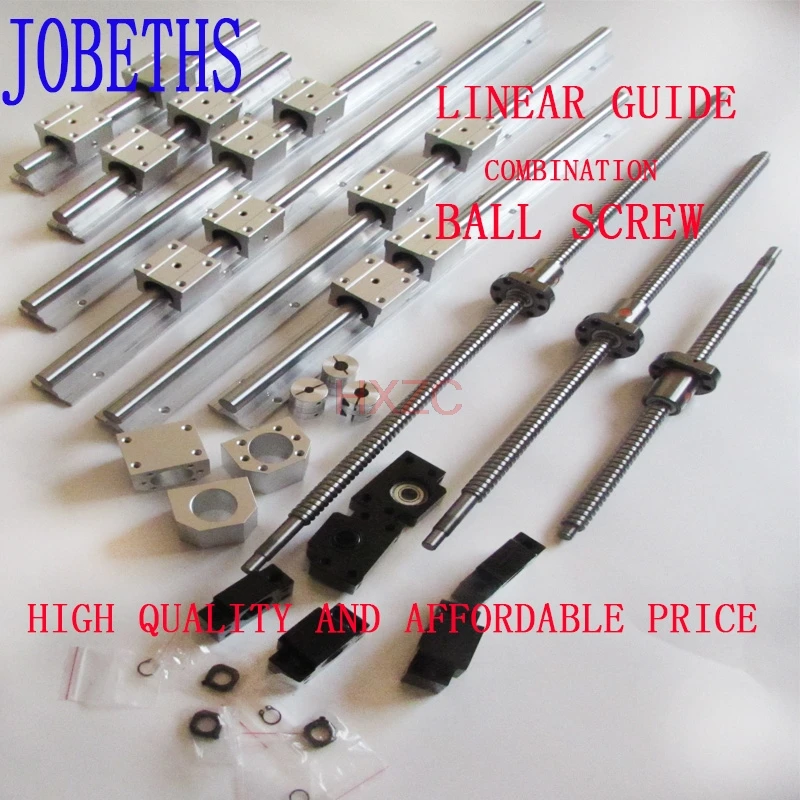 

3sets Linear Rails SBR16 +3 ballscrews 1605+3 bearing mount BK/BF12 +3 couplers